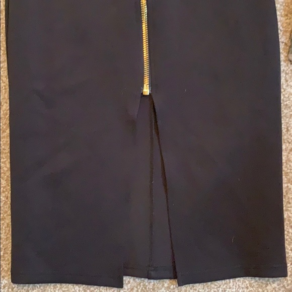 NWT BLACK GOLD ZIPPER BODYCON DRESS - Picture 2 of 5